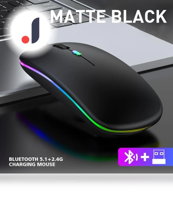 Wireless Computer Mouse with Silent Charging and Sound — Mouse Pads, Andy Reading