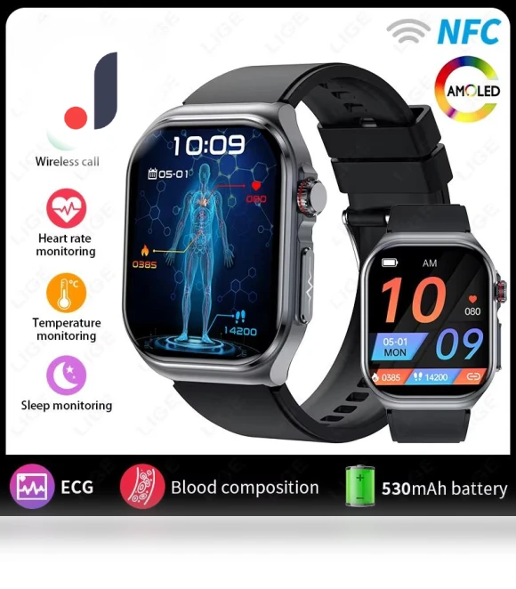AMOLED Smartwatch with Health Monitoring — Smartwatches, QLY Online
