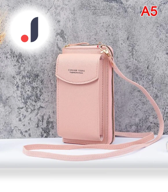 Leather Women's Wallet Bags with Touch Screen — Crossbody, Baking Heat
