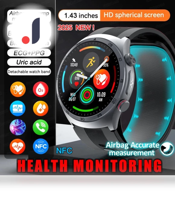 Smart Watch with NFC, ECG, Blood Oxygen Monitor — Smartwatches, ElectronicsHome