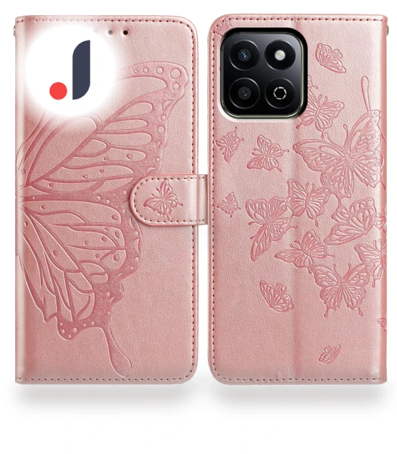 Butterfly Imprinted Wallet Stand Flip Phone Cover with Strap — Flip Cases, Smartwatch 2025