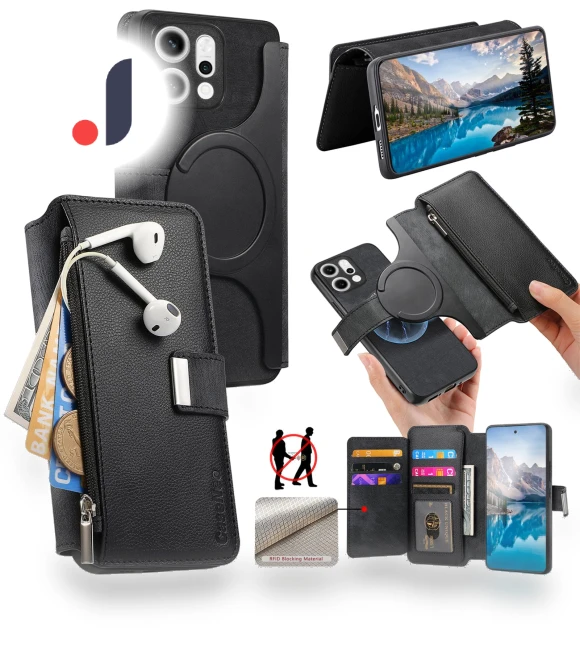 Detachable Magnetic Leather Flip Phone Cover — Flip Cases, Smartwatch 2025