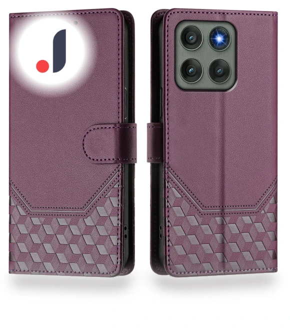 Imprinted Honeycomb RFID Blocking Leather Phone Cover with Strap — Basic Cases, Smartwatch 2025
