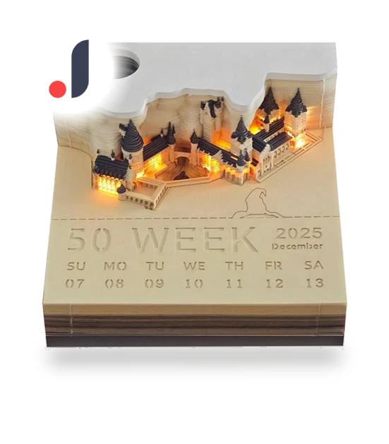 LED Illuminated Castle Desk Calendar 2025 with Touch Switch — Desk Calendars, Magic Kitchen