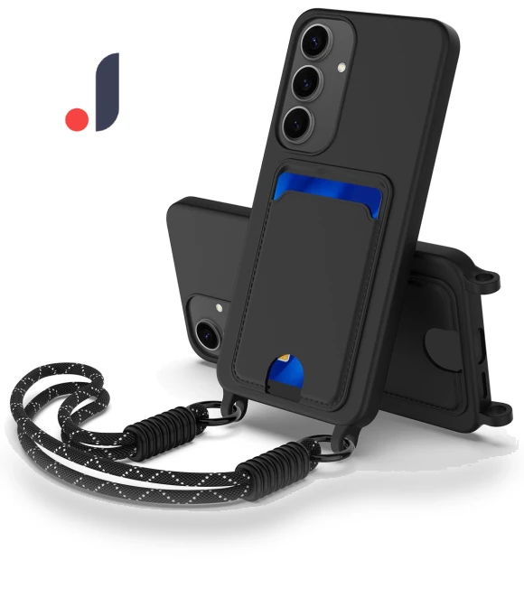 Liquid Silicone Card Holder Phone Back Cover with Short Strap — Back Covers, Smartwatch 2025