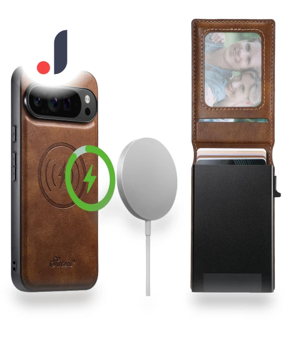 Magnetic Case Waxy Texture Card Slots Leather Back Phone Cover — Smartwatch Protectors, Smartwatch 2025