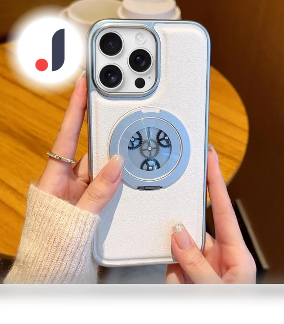 Magnetic Case with Rotating Stand and Stress-Relief Gear — Phone Accessories, Smartwatch 2025