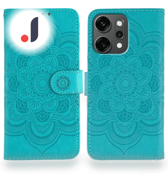 PU Leather Mandala Imprinted Design Wallet Phone Cover with Wrist Strap — Phone Accessories, Smartwatch 2025