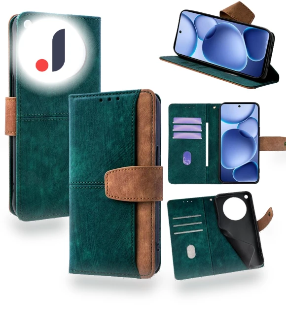 RFID Blocking Color Splicing PU Leather Wallet Phone Cover — Basic Cases, Smartwatch 2025