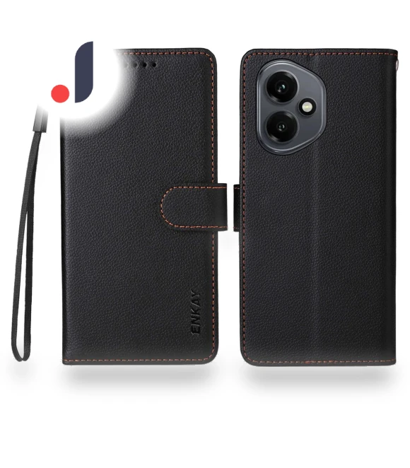Wallet Case with Strap RFID Blocking Leather Stand Phone Cover — Phone Accessories, ENKAY