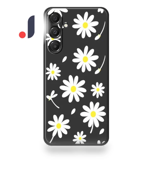 White Daisy Pattern Printing Straight Edge TPU Phone Back Cover — Back Covers, Smartwatch 2025