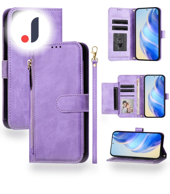 Zipper Pocket Multiple Card Slots Leather Phone Cover — Basic Cases, Smartwatch 2025