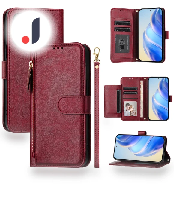 Zipper Pocket Multiple Card Slots Leather Phone Cover — Basic Cases, Smartwatch 2025
