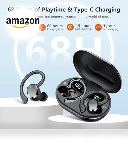 Bluetooth 5.4 Headphones Sport Earphones — In-Ear Headphones, SPRTOYBAT