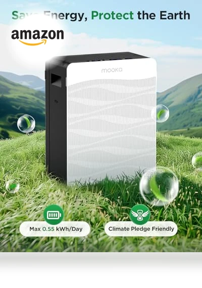 Double-Sided Air Purifier with PM 2.5 Monitor — Activated Carbon Air Purifiers, Mooka