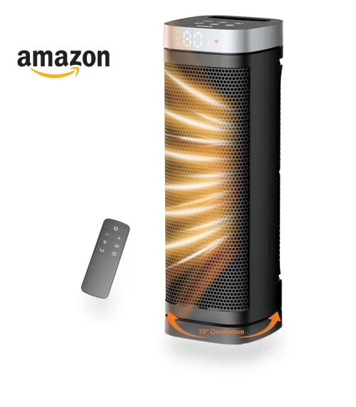 Electric Space Heater with Thermostat and Remote — Portable Heating Solutions, WINHL
