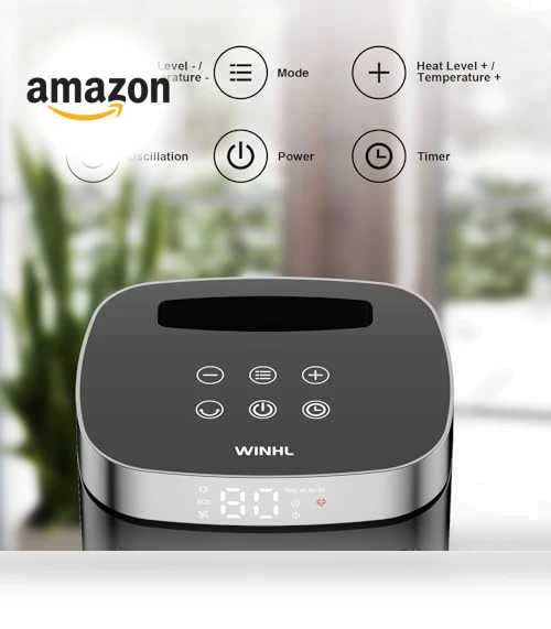 Electric Space Heater with Thermostat and Remote — Portable Heating Solutions, WINHL