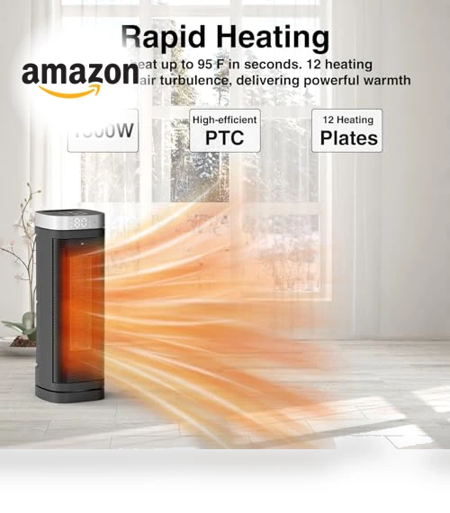 Electric Space Heater with Thermostat and Remote — Portable Heating Solutions, WINHL