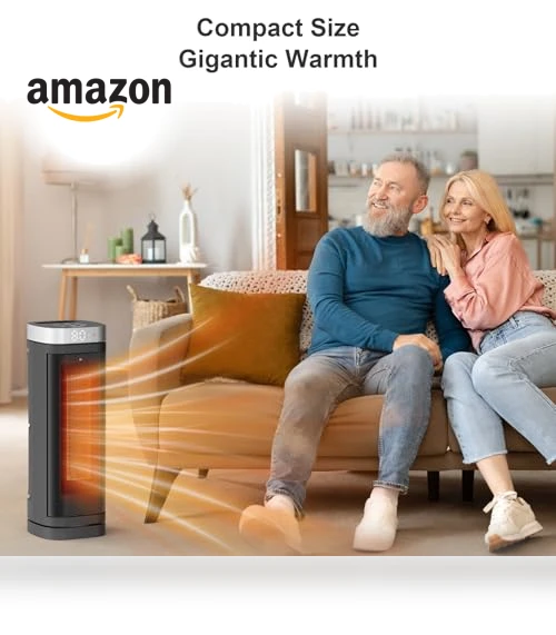 Electric Space Heater with Thermostat and Remote — Portable Heating Solutions, WINHL