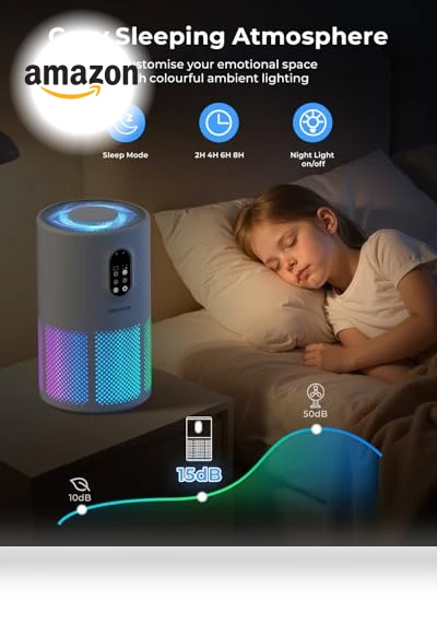 Large Room Air Purifier with HEPA Filter and Night Light — HEPA Air Purifiers, WESTHEY
