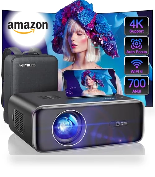 Smart Home Projector with WiFi 6 and Bluetooth 5.2 — Home Theater Projectors, WiMiUS