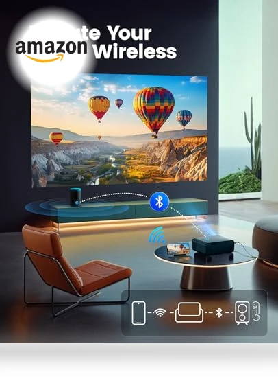 Smart Home Projector with WiFi 6 and Bluetooth 5.2 — Home Theater Projectors, WiMiUS