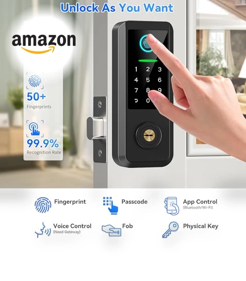 Smart Keyless Entry Door Lock with Handle — Deadbolts, YOSIMIKA