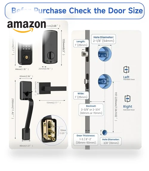 Smart Keyless Entry Door Lock with Handle — Deadbolts, YOSIMIKA