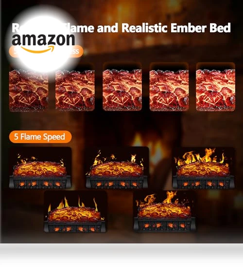 Vintage Design Portable Freestanding Fireplace Log Heater — Portable Heating Solutions, Havato