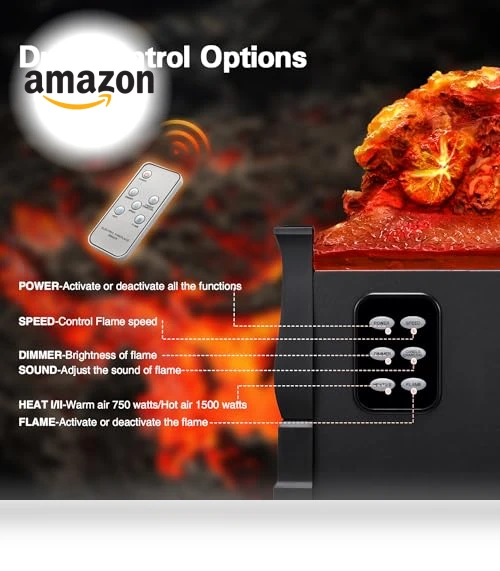 Vintage Design Portable Freestanding Fireplace Log Heater — Portable Heating Solutions, Havato