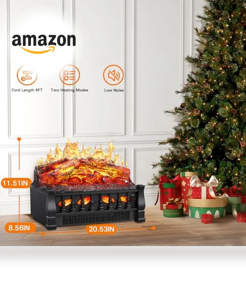Vintage Design Portable Freestanding Fireplace Log Heater — Portable Heating Solutions, Havato