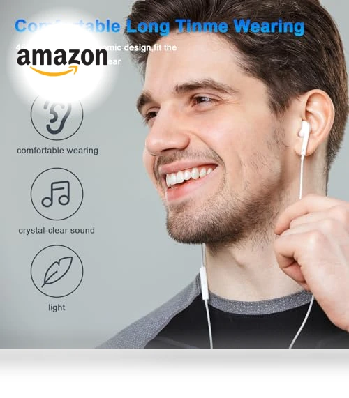 Wired Headphones for iPhone — In-Ear Headphones, CREHAO