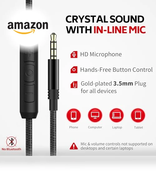 Wired Over Ear Headphones with Microphone — Over-Ear Headphones, COOSII