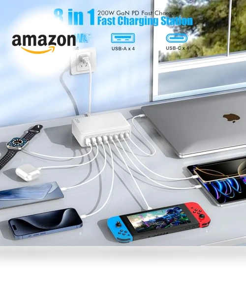 200W GaN 8 Port USB C Charging Station — Power Hubs, Shenzhen Xihuida Electronics Co., Ltd.