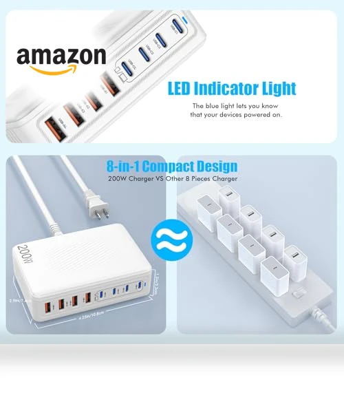 200W GaN 8 Port USB C Charging Station — Power Hubs, Shenzhen Xihuida Electronics Co., Ltd.