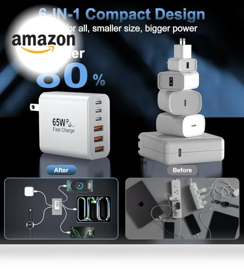 65W 6-Port USB C Wall Charger — Chargers, Shenzhen Xihuida Electronics Co., Ltd.