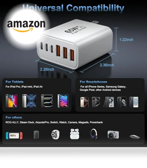 65W 6-Port USB C Wall Charger — Chargers, Shenzhen Xihuida Electronics Co., Ltd.