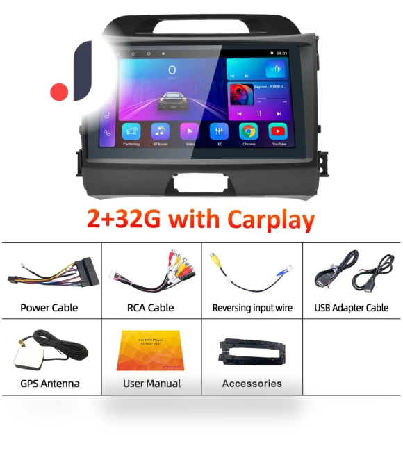 9-inch HD Touchscreen Carplay Multimedia Player — Stereo Receivers, Reakosound
