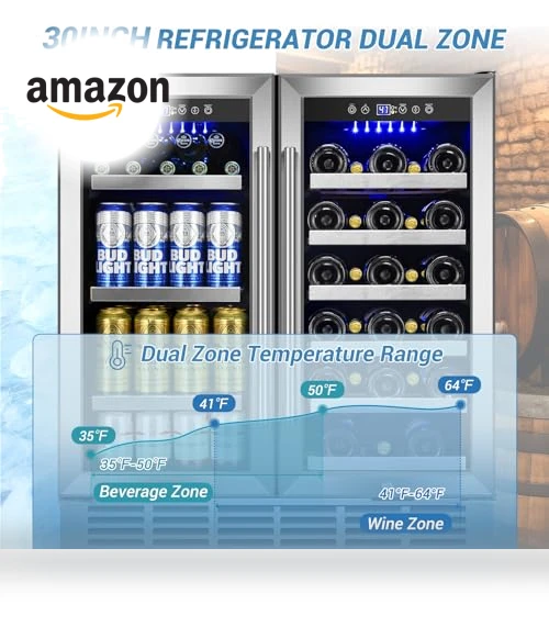 Dual Zone Beverage Cooler — Wine Storage Solutions, Velivi