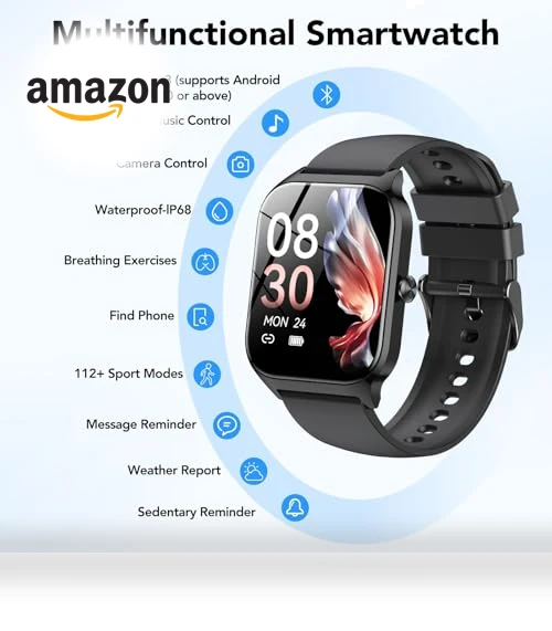 Smart Watch with Bluetooth Calls and Fitness Tracking — Smartwatches, CASCHO