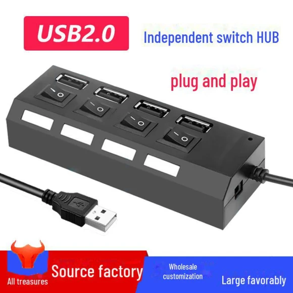 7-port USB 2.0 Hub with Independent Switches — USB Hubs, AI Supermarket