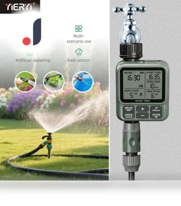 Smart Digital Water Timer with Rain Sensor — Controllers, yieryi Garden Tools