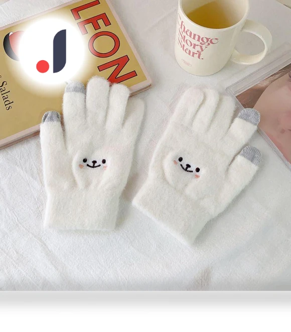 Women's K-Style Fleece Gloves with Five Fingers — Arm Warmers, TAOMall