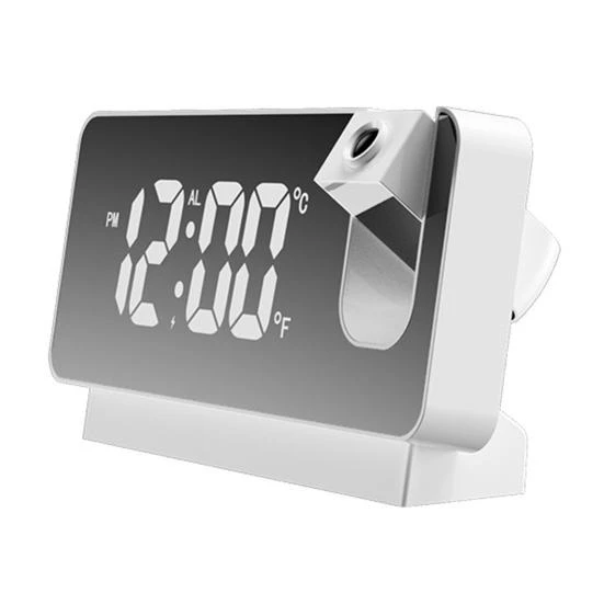 Mirror Effect Alarm Clock with Time Projection — Alarm, Factory Discount Outlet
