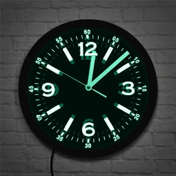 Modern Design LED Neon Wall Clock — Clocks, Factory Discount Outlet