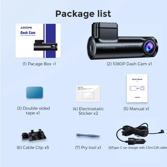 Wi-Fi Dash Cam with Parking Mode — Dashboard Cameras, AZDOME
