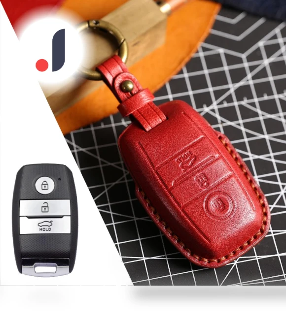 Leather 3D Molded Key Fob Cover — Car Door Entry Guard, Auto Parts Decorate