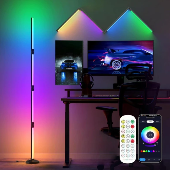 Smart LED Corner Floor Lamp — Standing Lights, Build My Home