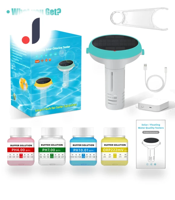 Smart Pool Monitor with Solar Charging — pH Testers, yieryi