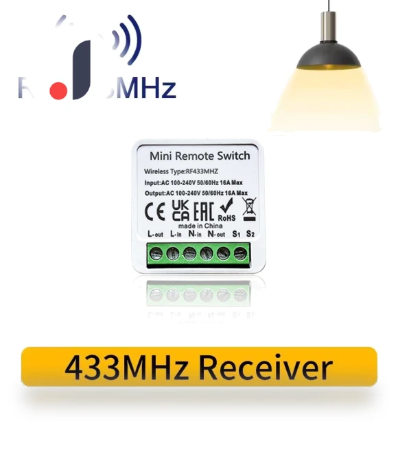 Smart Switch 16A RF Relay Controller — Ceiling Fan Wall Controls, SaiMili Light